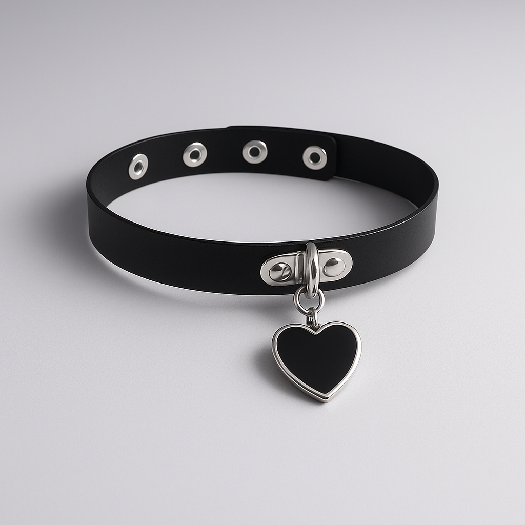 Black Heart Leash Choker