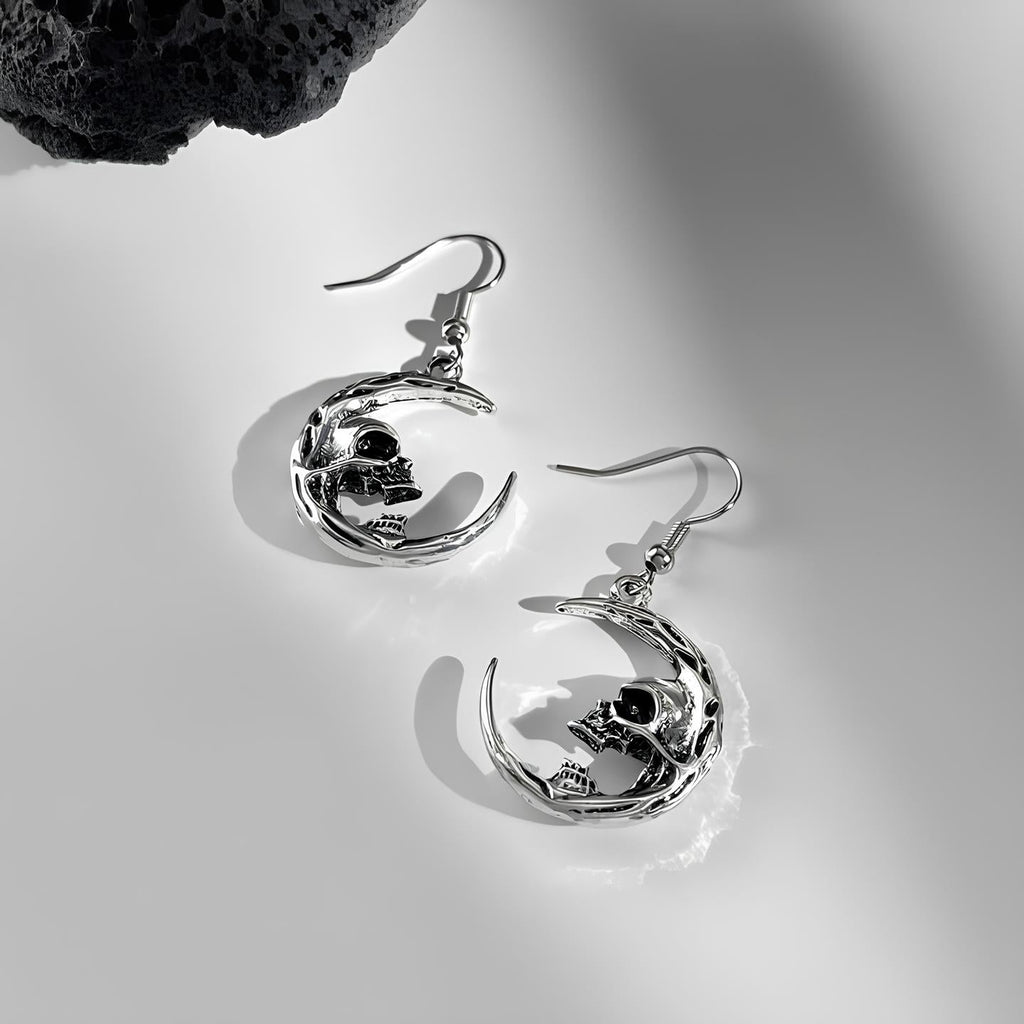 Skull Moon Earrings
