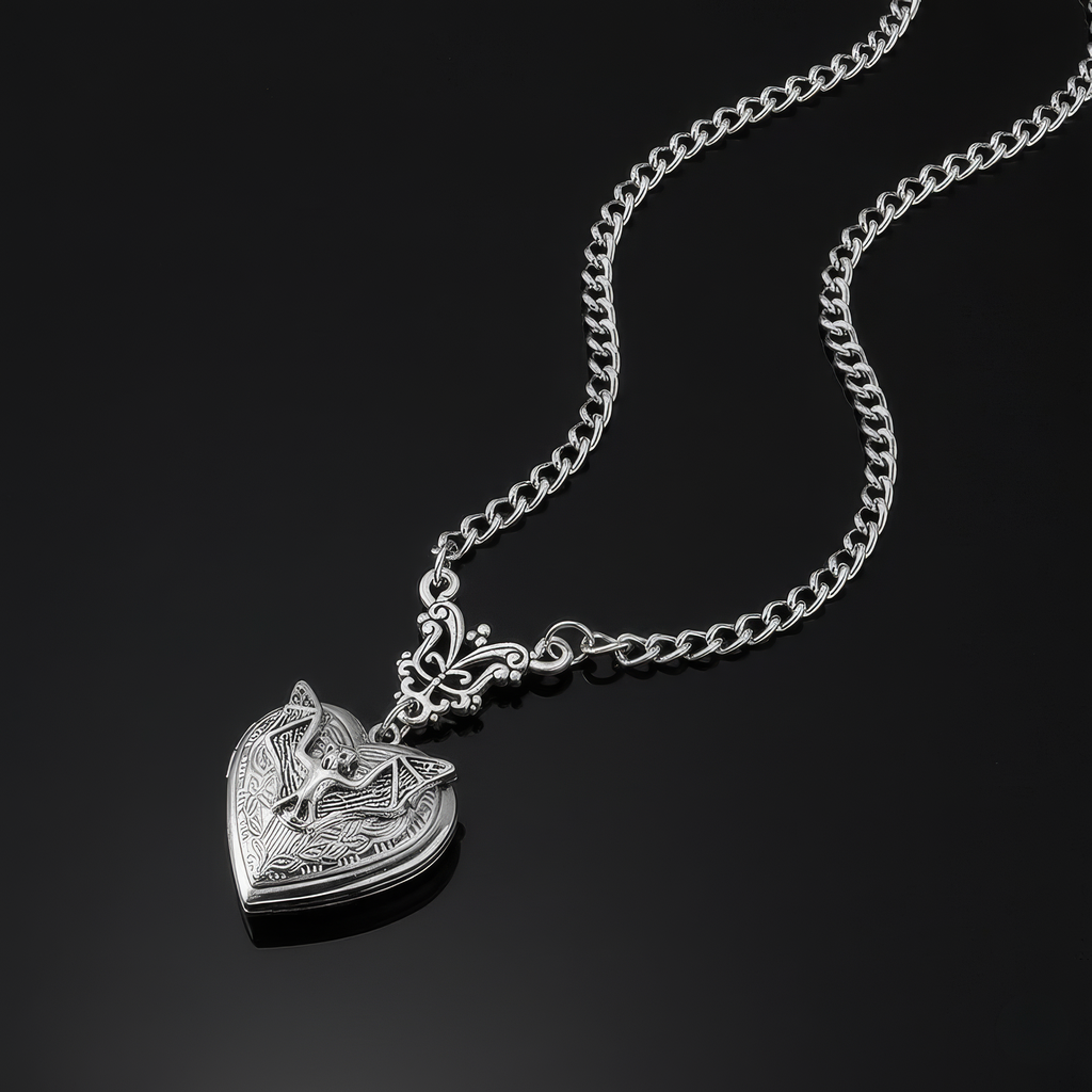 Bat Locket Necklace
