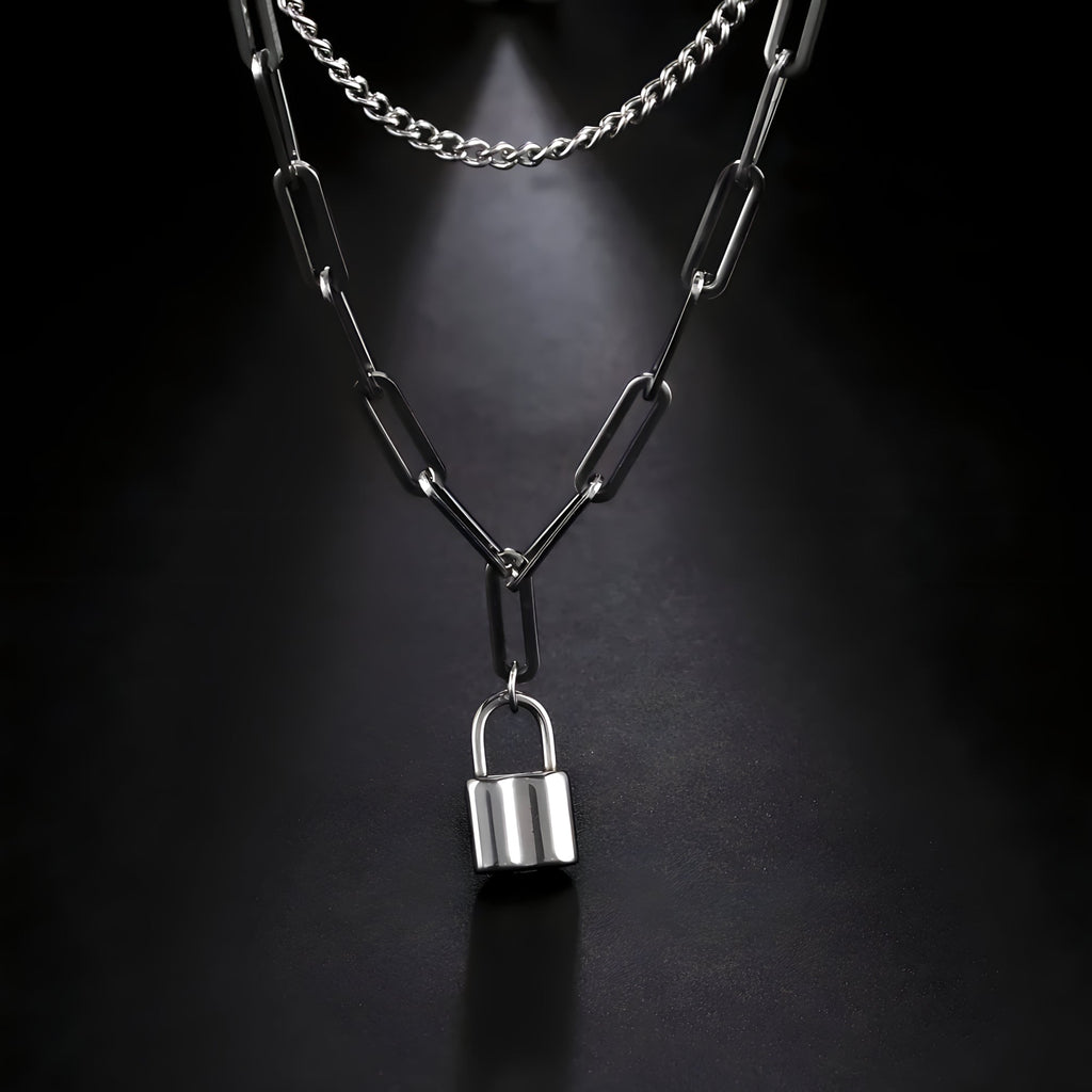 Layered Lock Necklace